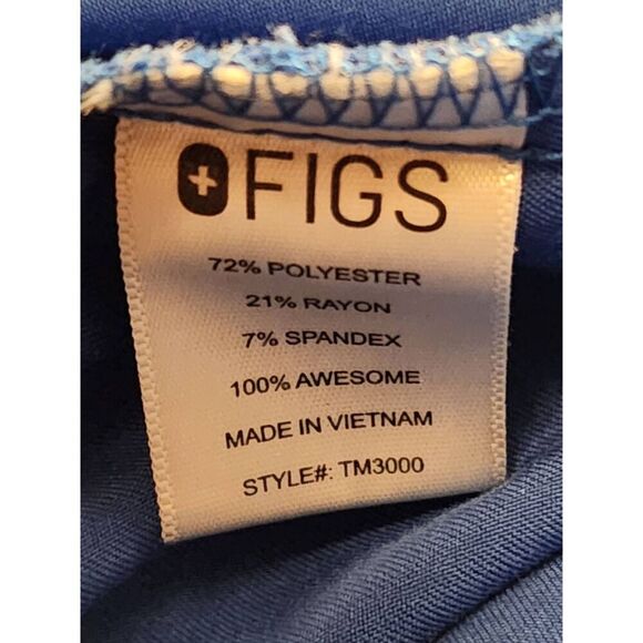 Figs Mens 3 pocket scrub top size Small style# TM3000 Blue short sleeve - Picture 7 of 8